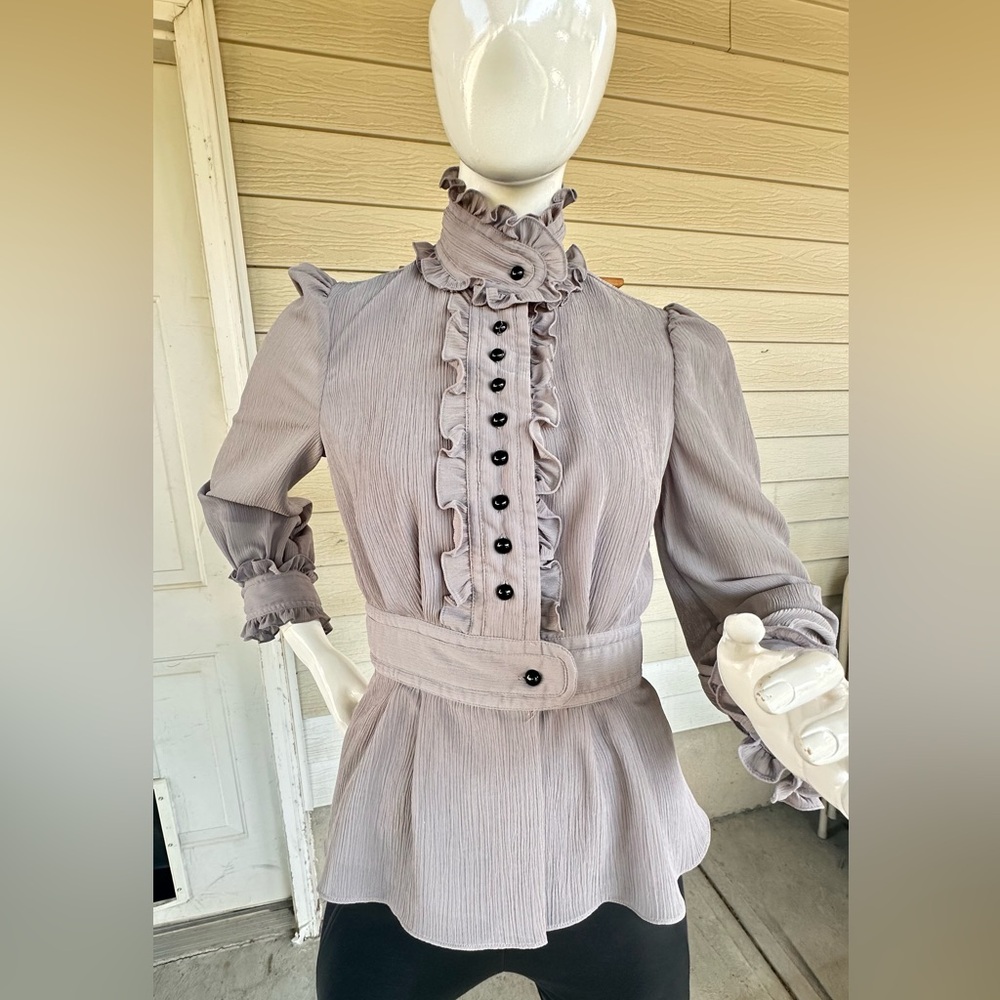 ALICE by Temperley Purple Ruffled Peplum Blouse